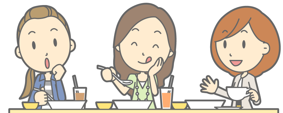 友人との楽しいひとときのイラスト